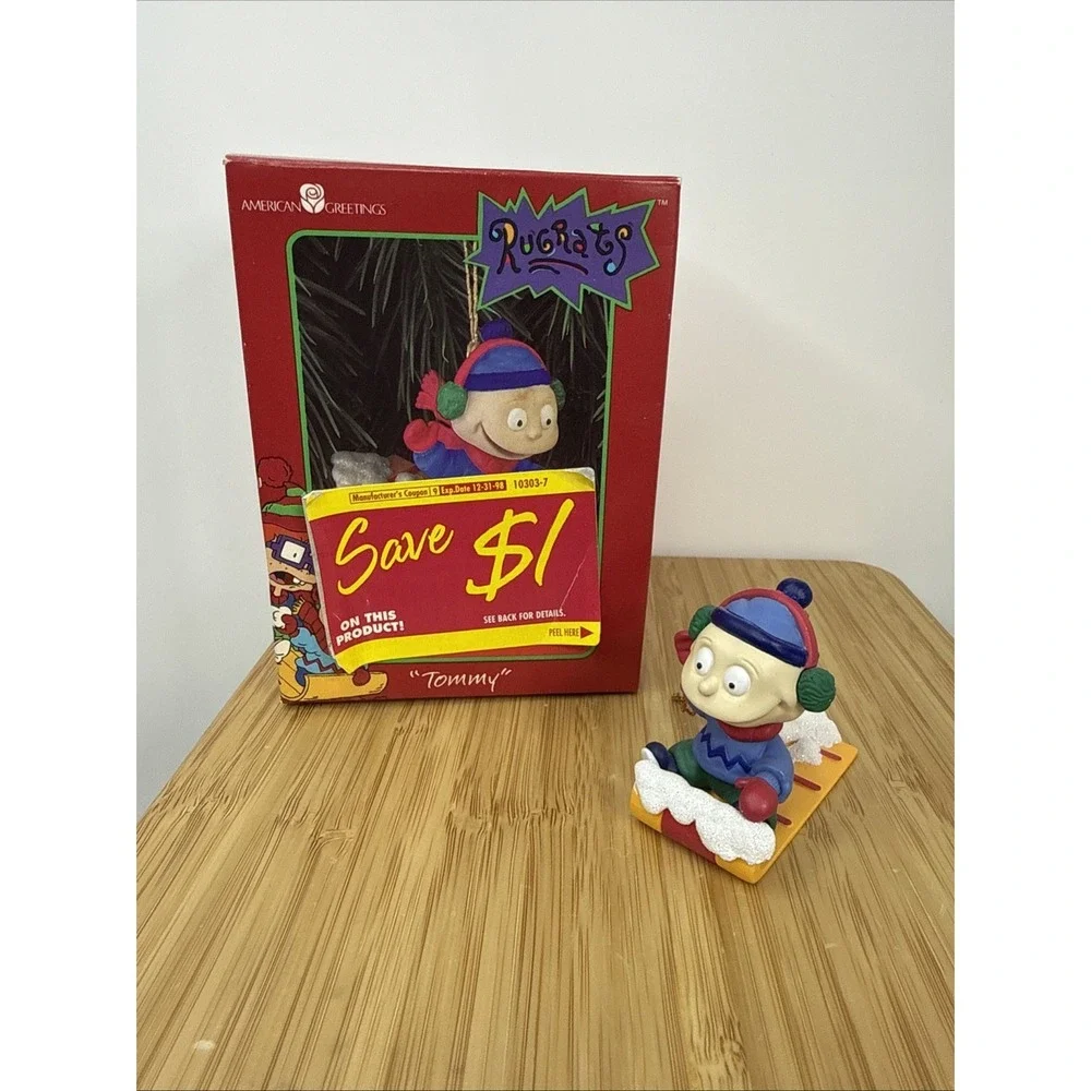 1998 Vintage American Greetings Rugrats Tommy Figure CHRISTMAS‎ Holiday Ornament